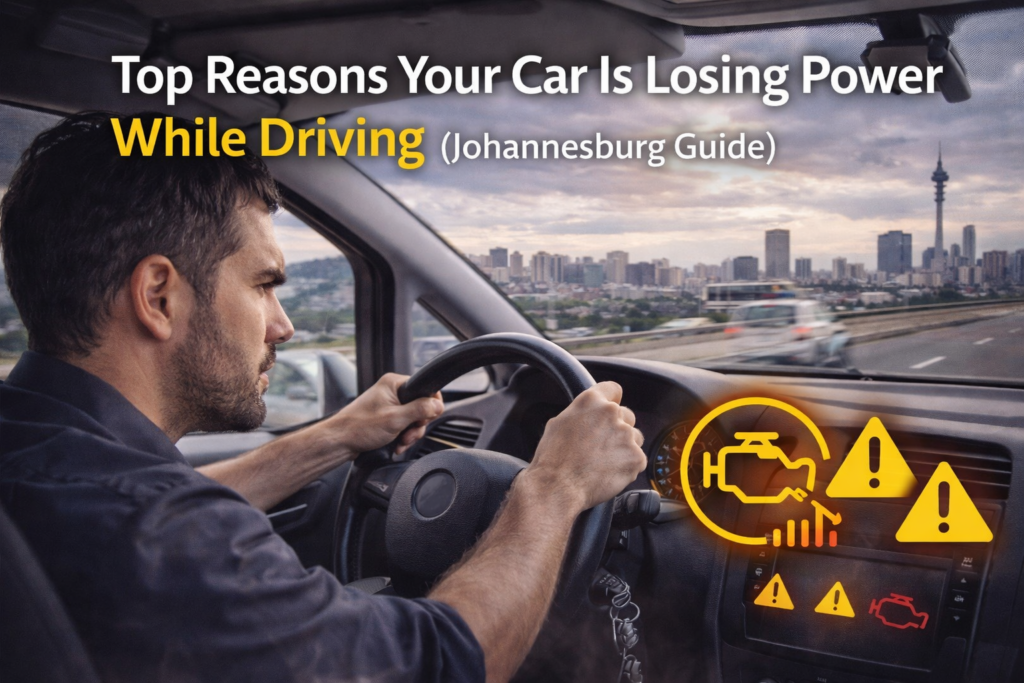 Car losing power while driving in Johannesburg being inspected by mechanic
