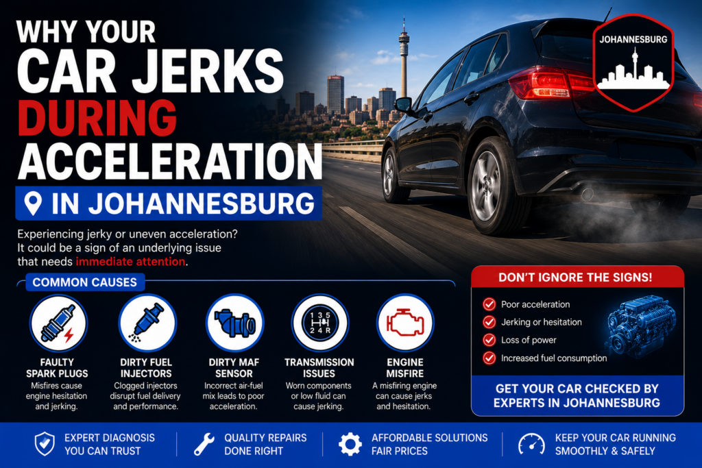 Mobile mechanic diagnosing car jerking problem in Johannesburg